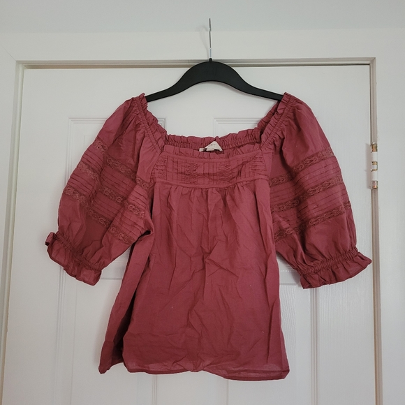 LOFT Peasant Top Dusty Rose Size Medium NWOT - Picture 2 of 2